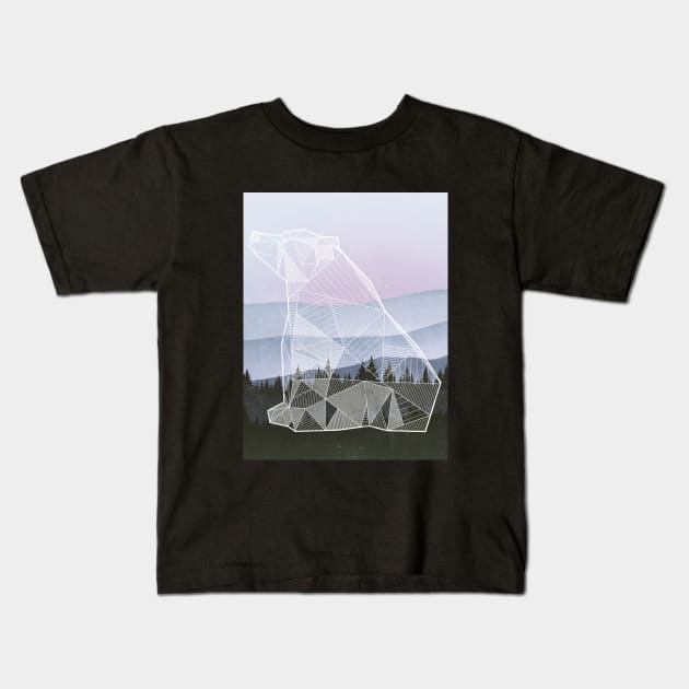 Geometric Nature - Bear (Full) Kids T-Shirt by paterack